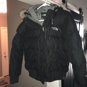 The North Face Black bomber down jacket